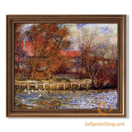 "John Constable Inspired 'Autumn Serenity by the Lake' - Premium Hand-Painted Oil Reproduction on Canvas"