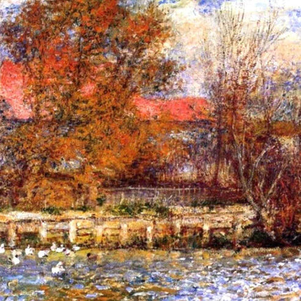 "John Constable Inspired 'Autumn Serenity by the Lake' - Premium Hand-Painted Oil Reproduction on Canvas"