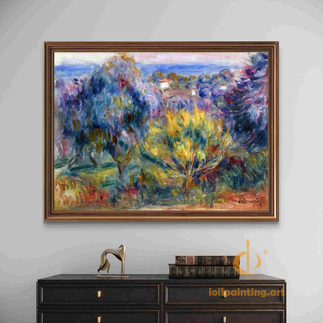 "Pierre-Auguste Renoir's 'Vibrant Countryside' - Premium Hand-Painted Oil Painting Reproduction"