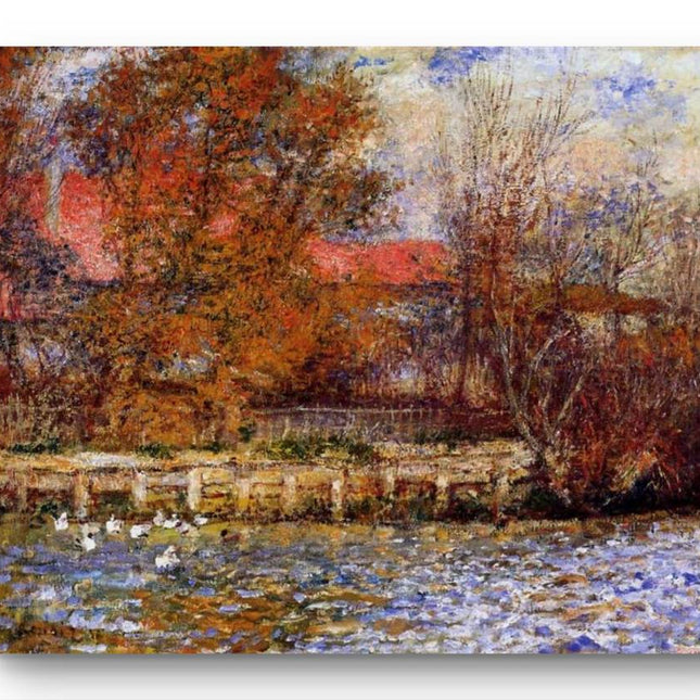"John Constable Inspired 'Autumn Serenity by the Lake' - Premium Hand-Painted Oil Reproduction on Canvas"