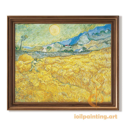 "Vincent van Gogh's 'The Reaper in Golden Wheatfield' - Premium Hand-Painted Oil Reproduction on Canvas"
