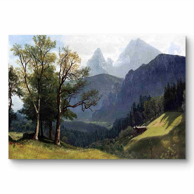 "Albert Bierstadt's 'Mountain Haven' - Hand-Painted Landscape Oil Painting Reproduction"