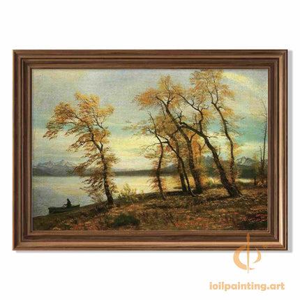 "John Constable's 'Golden Autumn Lakeside' - Hand-Painted Landscape Oil Painting Reproduction"