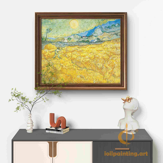 "Vincent van Gogh's 'The Reaper in Golden Wheatfield' - Premium Hand-Painted Oil Reproduction on Canvas"