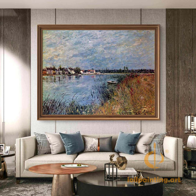 "Claude Monet's 'Tranquil Waterscape' - Hand-Painted Impressionist Oil Painting Reproduction"