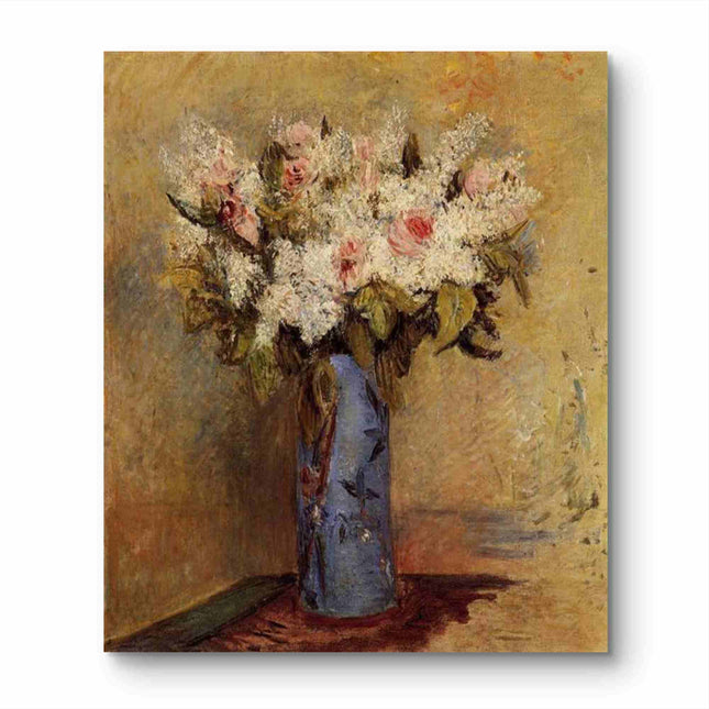 "Vincent van Gogh's 'Blue Vase with Mixed Flowers' - Hand-Painted Floral Still Life Oil Painting Reproduction"