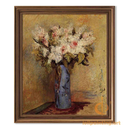 "Vincent van Gogh's 'Blue Vase with Mixed Flowers' - Hand-Painted Floral Still Life Oil Painting Reproduction"