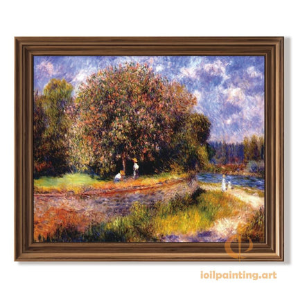 "Claude Monet Inspired 'Autumn Countryside Serenity' - Premium Hand-Painted Oil Reproduction on Canvas"
