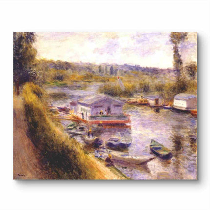 "Pierre-Auguste Renoir's 'Riverside Serenity' - Hand-Painted Impressionist Oil Painting Reproduction"