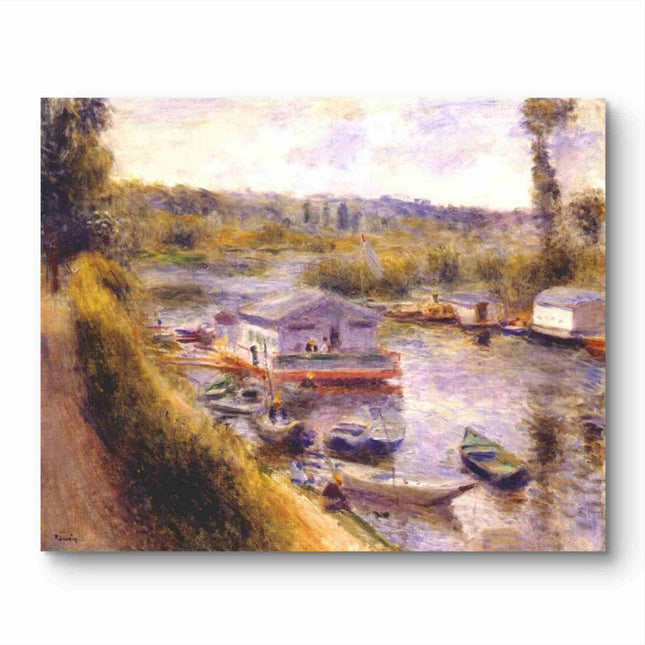 "Pierre-Auguste Renoir's 'Riverside Serenity' - Hand-Painted Impressionist Oil Painting Reproduction"