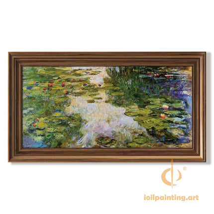 "Claude Monet's 'Water Lilies' - Premium Hand-Painted Oil Reproduction on Canvas"