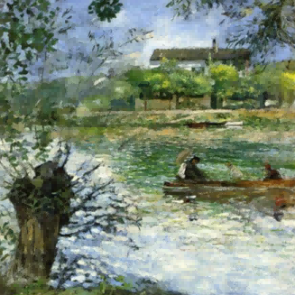 "Alfred Sisley's 'Riverside Serenity' - Hand-Painted Impressionist Oil Painting Reproduction"