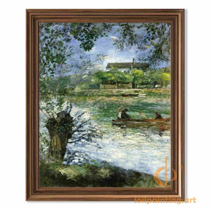 "Alfred Sisley's 'Riverside Serenity' - Hand-Painted Impressionist Oil Painting Reproduction"