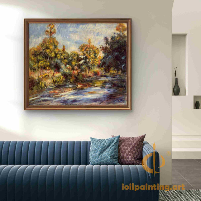 "Pierre-Auguste Renoir's 'Autumn Stream' - Premium Hand-Painted Oil Painting Reproduction"