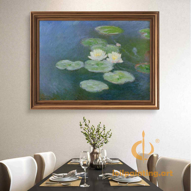"Claude Monet's 'Water Lilies' - Premium Hand-Painted Oil Reproduction on Canvas"