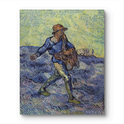 "Vincent van Gogh's 'The Sower in Blue' - Premium Hand-Painted Oil Reproduction on Canvas"