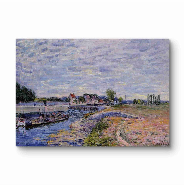 "Alfred Sisley's 'Serene Riverside' - Hand-Painted Impressionist Oil Painting Reproduction"