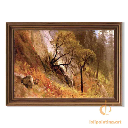 "Albert BIerstadt's 'Twisted Oaks at Sunset' - Hand-Painted Landscape Oil Painting Reproduction"