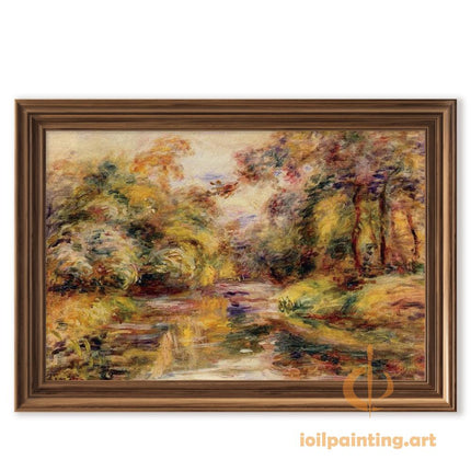 "Pierre-Auguste Renoir's 'Autumn Stream' - Premium Hand-Painted Impressionist Oil Painting Reproduction"
