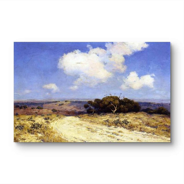"Julian Onderdonk's 'Country Path in Summer' Oil Painting Reproduction - Serene Landscape with Towering Trees"