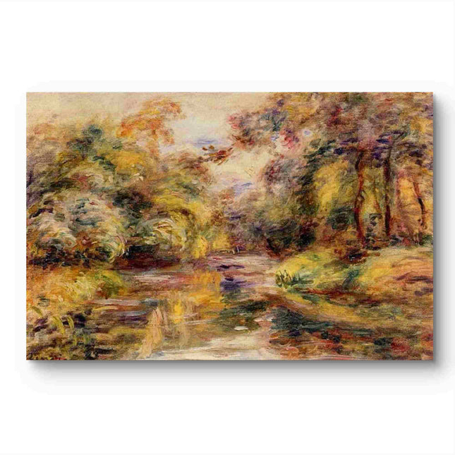 "Pierre-Auguste Renoir's 'Autumn Stream' - Premium Hand-Painted Impressionist Oil Painting Reproduction"