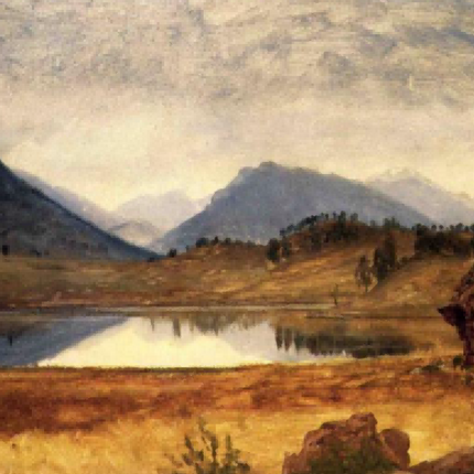 "Albert Bierstadt's 'Mountain Lake Serenity' - Hand-Painted Landscape Oil Painting Reproduction"