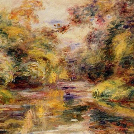 "Pierre-Auguste Renoir's 'Autumn Stream' - Premium Hand-Painted Impressionist Oil Painting Reproduction"