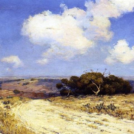 "Julian Onderdonk's 'Country Path in Summer' Oil Painting Reproduction - Serene Landscape with Towering Trees"