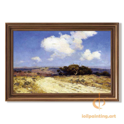 "Julian Onderdonk's 'Country Path in Summer' Oil Painting Reproduction - Serene Landscape with Towering Trees"