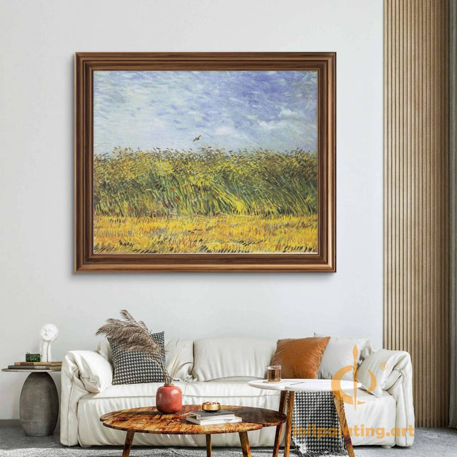 "Vincent van Gogh's 'Golden Wheat Field with Flying Bird' - Premium Hand-Painted Oil Reproduction on Canvas"
