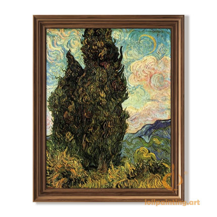 "Vincent van Gogh's 'Cypress Tree' - Premium Hand-Painted Oil Reproduction on Canvas"