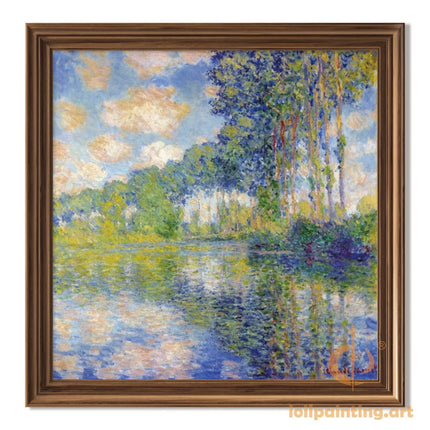 "Claude Monet's 'Autumn Reflections on the River' - Hand-Painted Oil Painting Reproduction"