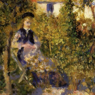 "Pierre-Auguste Renoir's 'Woman in the Garden' - Premium Hand-Painted Oil Painting Reproduction"