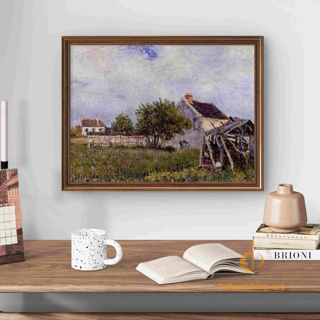 "Jean-Baptiste-Camille Corot's 'Countryside Cottage' - Hand-Painted Landscape Oil Painting Reproduction"