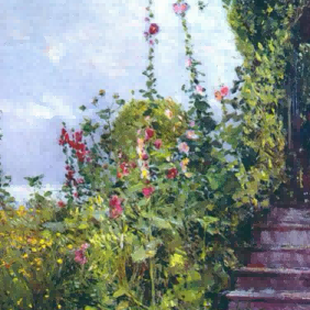"Pierre-Auguste Renoir's 'Blooming Garden Path' - Hand-Painted Impressionist Oil Painting Reproduction"