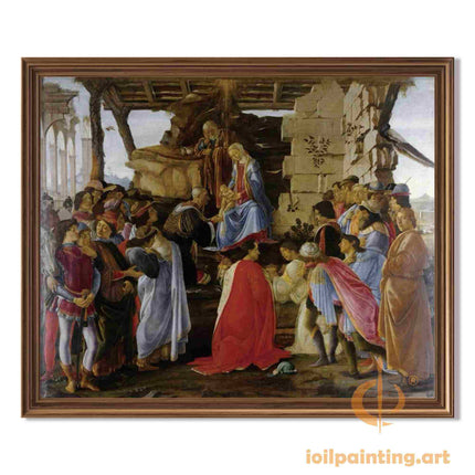 "Sandro Botticelli's 'Adoration of the Magi' - Hand-Painted Renaissance Oil Painting Reproduction"