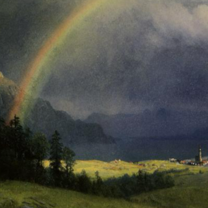 "John Constable's 'Rainbow Over the Countryside' - Hand-Painted Landscape Oil Painting Reproduction"