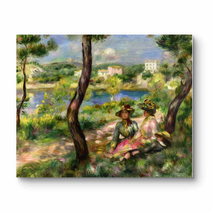 "Pierre-Auguste Renoir's 'Ladies by the Lake' - Premium Hand-Painted Oil Painting Reproduction"