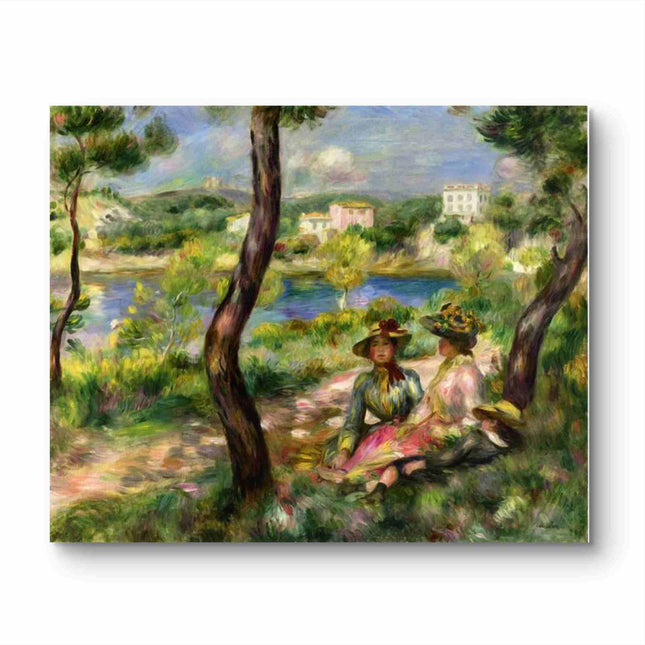 "Pierre-Auguste Renoir's 'Ladies by the Lake' - Premium Hand-Painted Oil Painting Reproduction"