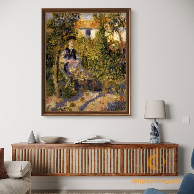 "Pierre-Auguste Renoir's 'Woman in the Garden' - Premium Hand-Painted Oil Painting Reproduction"