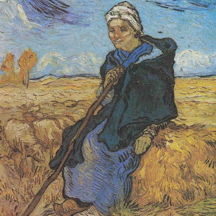 "Vincent van Gogh's 'Shepherdess in Wheat Field' - Premium Hand-Painted Oil Reproduction on Canvas"