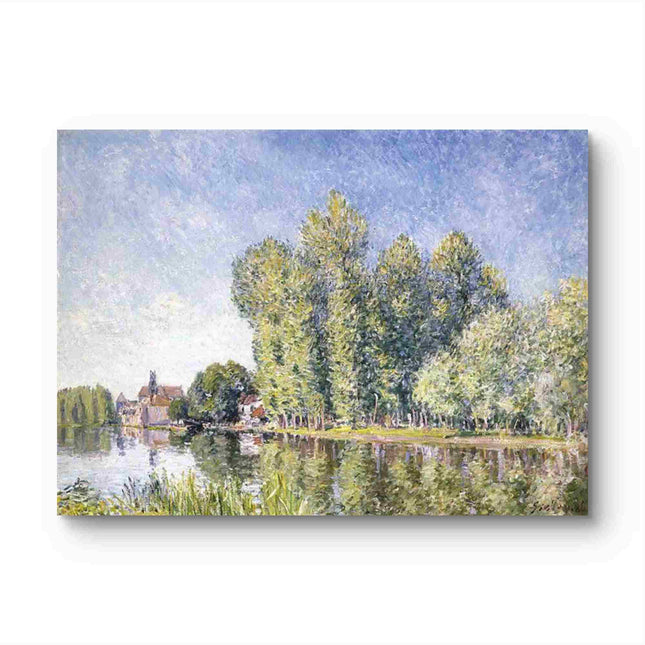 "Alfred Sisley's 'Riverside Tranquility' - Hand-Painted Impressionist Oil Painting Reproduction"