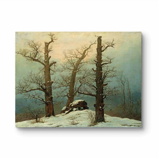 "Jacob van Ruisdael's 'Winter Oaks in Snow' - Hand-Painted Dutch Landscape Oil Painting Reproduction"