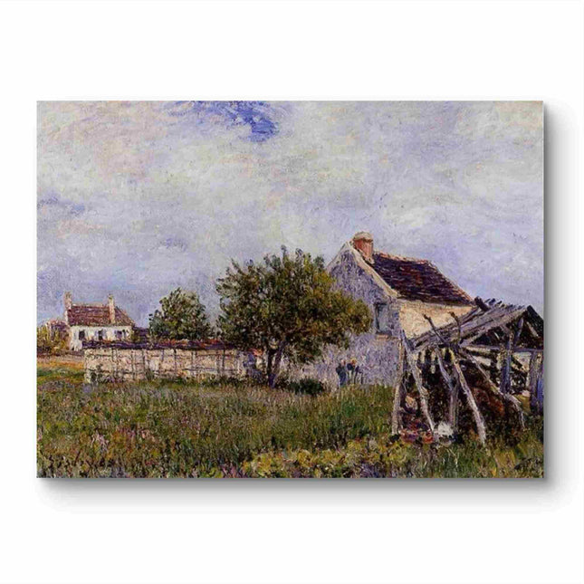 "Jean-Baptiste-Camille Corot's 'Countryside Cottage' - Hand-Painted Landscape Oil Painting Reproduction"