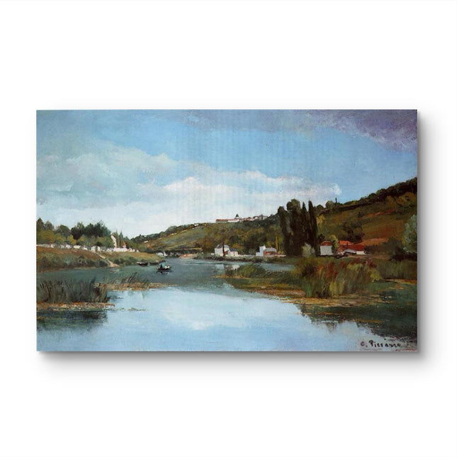 "Camille Pissarro's 'Tranquil River with Boats' - Hand-Painted Oil Painting Reproduction"