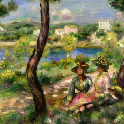 "Pierre-Auguste Renoir's 'Ladies by the Lake' - Premium Hand-Painted Oil Painting Reproduction"