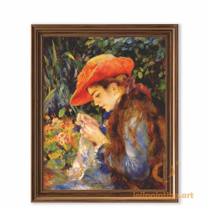 "Pierre-Auguste Renoir's 'Woman with a Red Hat' - Premium Hand-Painted Oil Painting Reproduction"