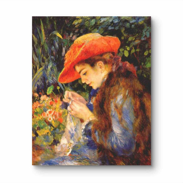 "Pierre-Auguste Renoir's 'Woman with a Red Hat' - Premium Hand-Painted Oil Painting Reproduction"
