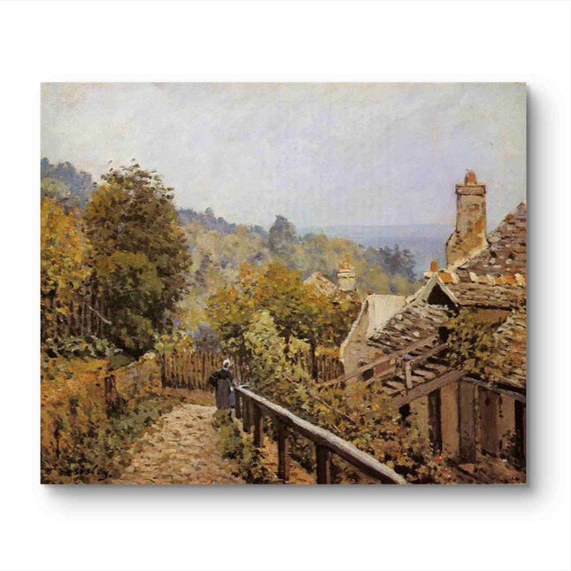 "Jean-Baptiste-Camille Corot's 'Countryside Stroll' - Hand-Painted Landscape Oil Painting Reproduction"