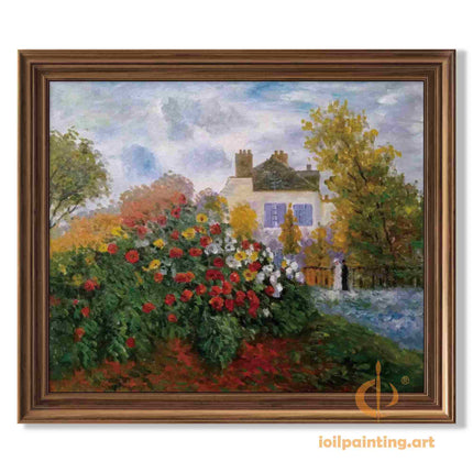 "Claude Monet Inspired 'Garden in Bloom' - Premium Hand-Painted Oil Reproduction on Canvas"